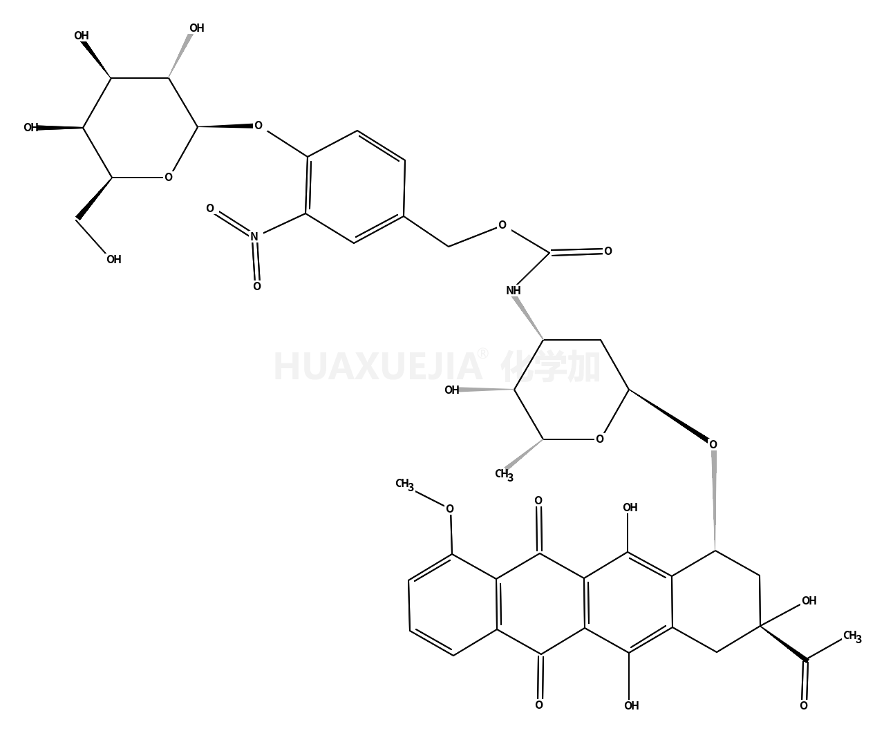 [3-nitro-4-[(2S,3R,4S,5R,6R)-3,4,5-trihydroxy-6-(hydroxymethyl)oxan-2-yl]oxyphenyl]methyl N-[(2S,3S,4S,6R)-6-[(3-acetyl-3,5,12-trihydroxy-10-methoxy-6,11-dioxo-2,4-dihydro-1H-tetracen-1-yl)oxy]-3-hydroxy-2-methyloxan-4-yl]carbamate