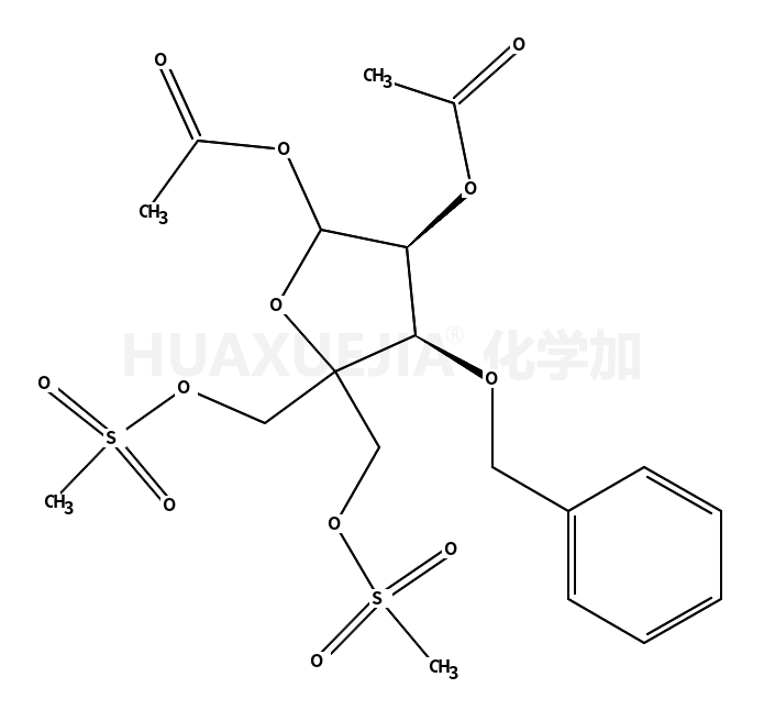 1,2-di-O-acetyl-3-O-benzyl-4-C-methanesulfonyloxymethyl-5-O-methanesulfonyl-D-erythro-pentofuranose