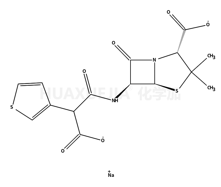 (2S,5R,6R)-3,3-二甲基-6-[2-羧基-2-(2-噻吩基)乙酰氨基]-7-氧代-4-硫杂-1-氮杂双环[3.2.0]庚烷-2-羧酸二钠盐
