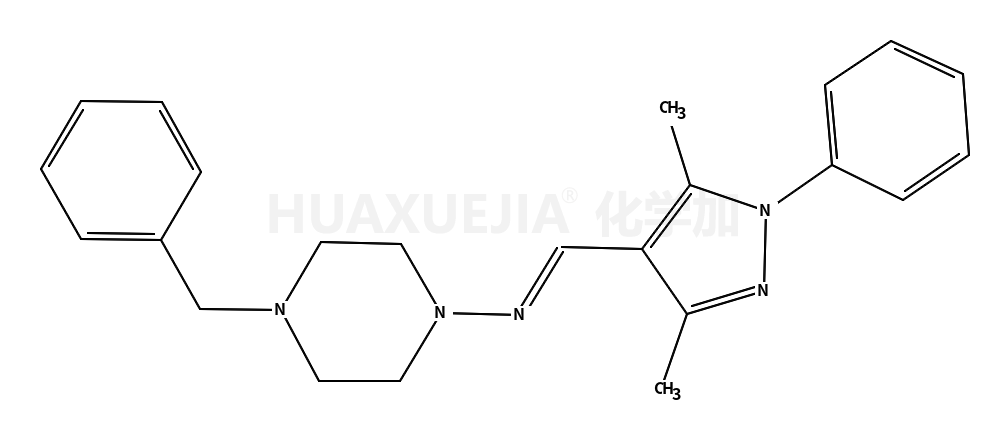 (E)-N-(4-苄基-1-哌嗪基)-1-(3,5-二甲基-1-苯基-1H-吡唑-4-基)甲亚胺