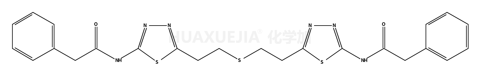 2-phenyl-N-[5-[2-[2-[5-[(2-phenylacetyl)amino]-1,3,4-thiadiazol-2-yl]ethylsulfanyl]ethyl]-1,3,4-thiadiazol-2-yl]acetamide