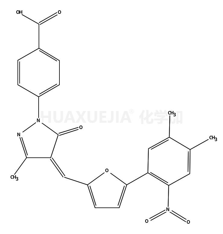 4-[4-[[5-(4,5-二甲基-2-硝基苯基)-2-呋喃基]亚甲基]-4,5-二氢-3-甲基-5-氧代-1H-吡唑-1-基]-苯甲酸