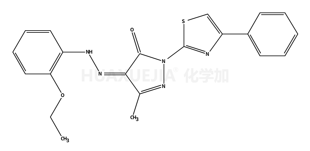 3-甲基-1-(4-苯基-2-噻唑基)-1H-吡唑-4,5-二酮 4-[2-(2-乙氧基苯基)腙]