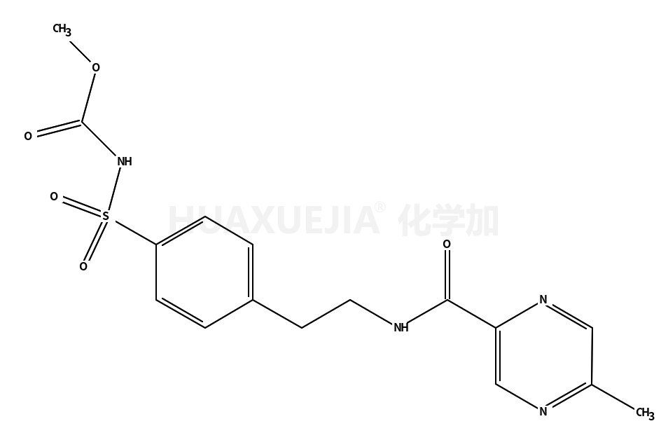 methyl N-[4-[2-[(5-methylpyrazine-2-carbonyl)amino]ethyl]phenyl]sulfonylcarbamate
