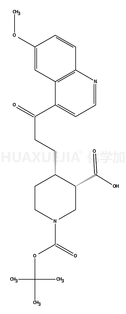 (3R,4R)-4-[3-Oxo-3-(6-methoxyquinolin-4-yl)propyl]-1-(tert-butoxycarbonyl)piperidine-3-carboxylic acid