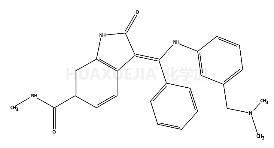 (3Z)-3-[[3-[(dimethylamino)methyl]anilino]-phenylmethylidene]-N-methyl-2-oxo-1H-indole-6-carboxamide