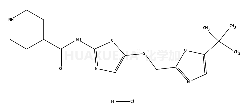 N-[5-[[[5-(1,1-二甲基乙基)-2-二唑基]甲基]硫基]-2-噻唑基]-4-哌啶甲酰胺盐酸盐