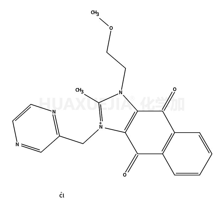 1-(2-methoxyethyl)-2-methyl-3-(pyrazin-2-ylmethyl)benzo[f]benzimidazol-3-ium-4,9-dione,chloride