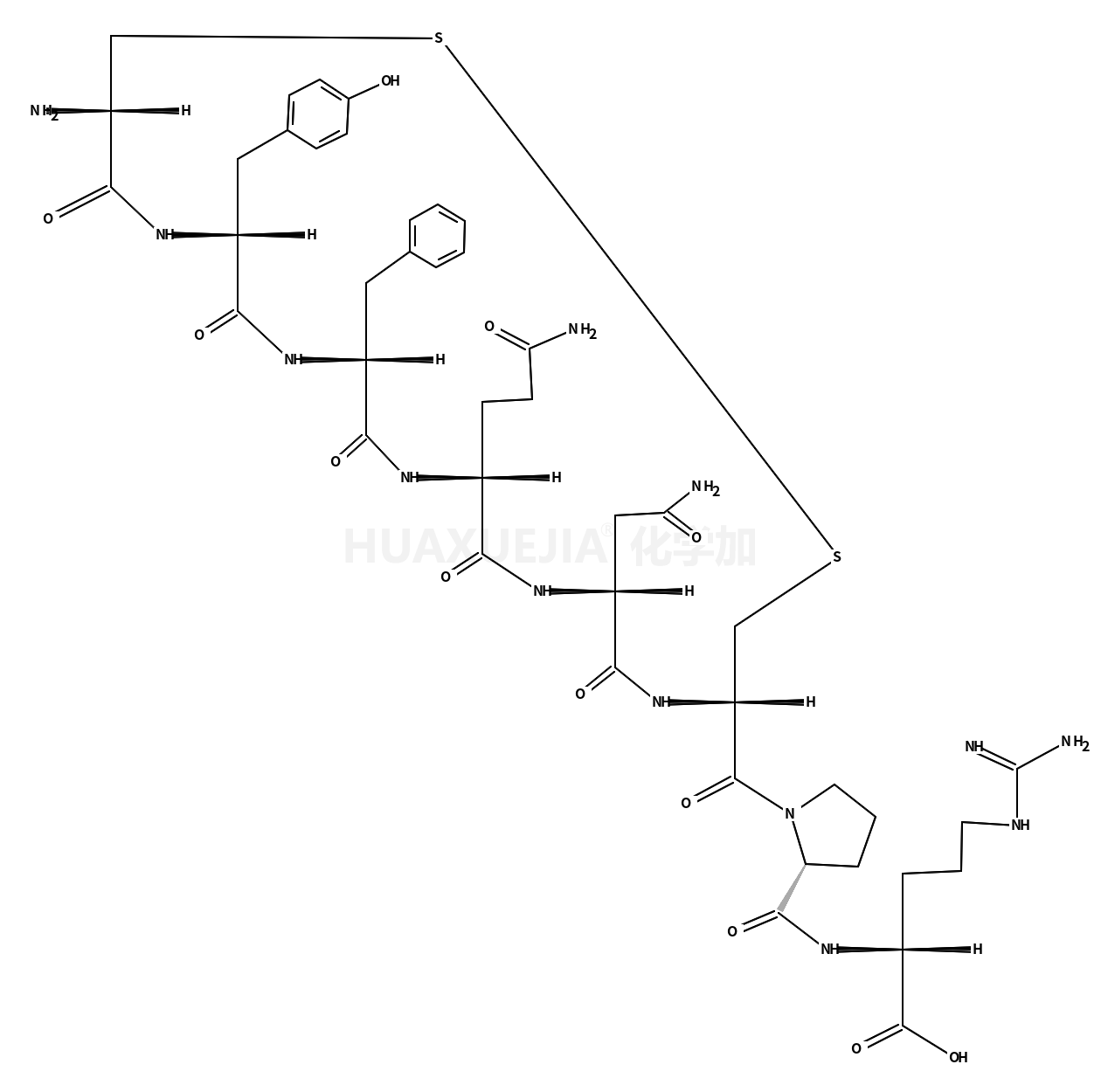 CYS-TYR-PHE-GLN-ASN-CYS-PRO-ARG (DISULFIDE BRIDGE:CYS1-CYS6)