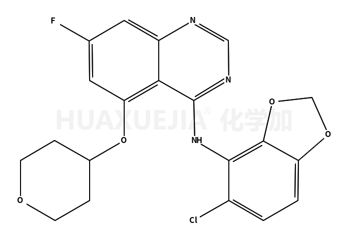 N-(5-氯苯并[d][1,3]二氧代l-4-基)-7-氟-5-((四氢-2H-吡喃-4-基)氧基)喹唑啉-4-胺