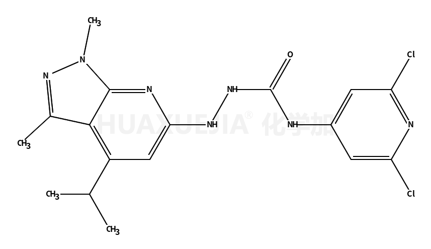 1-(2,6-dichloropyridin-4-yl)-3-[(1,3-dimethyl-4-propan-2-ylpyrazolo[3,4-b]pyridin-6-yl)amino]urea