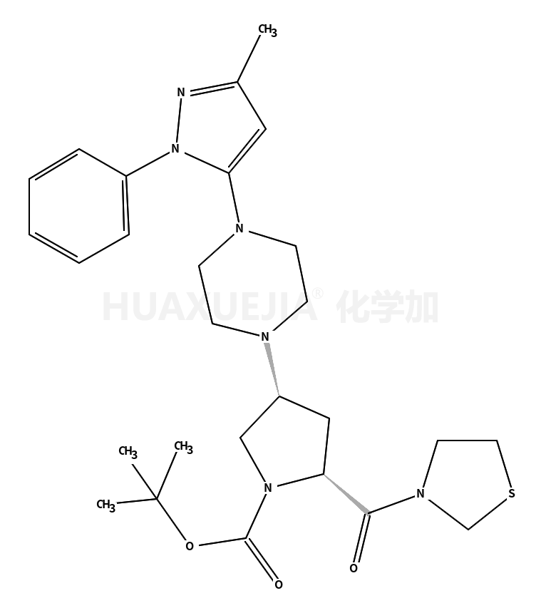 (2s,4s)-4-[4-(3-甲基-1-苯基-1H-吡唑-5-基)-1-哌嗪]-2-(3-噻唑啉基羰基)-1-吡咯烷羧酸, 1,1-二甲基乙酯