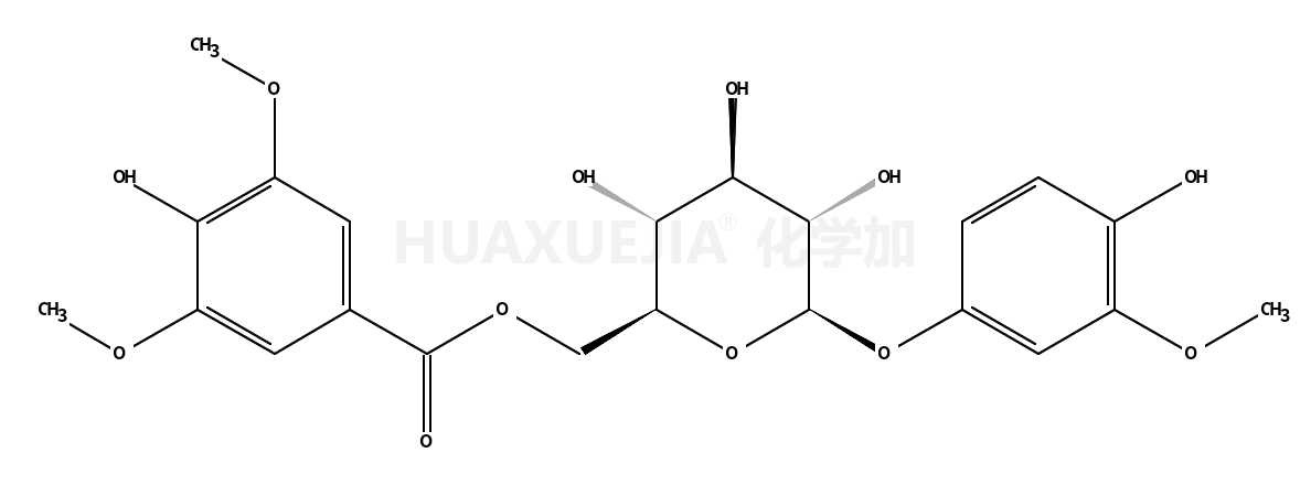 4-羟基-3-甲氧基苯基 O-BETA-D-(6’-O-丁香酰)吡喃葡萄糖苷