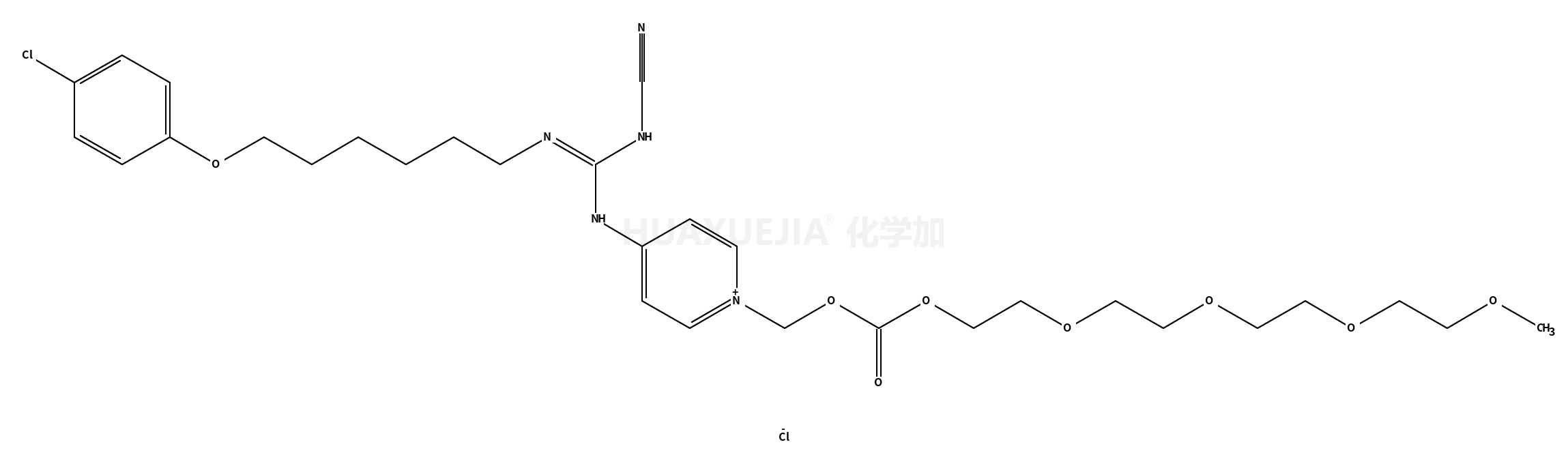 1-[[[[2-[2-[2-[2-甲氧基乙氧基]乙氧基]乙氧基]乙氧基]羰基]氧基]甲基]-4-[N’-氰基-N’’-[6-[4-氯苯氧基]己基]胍基]氯化吡啶