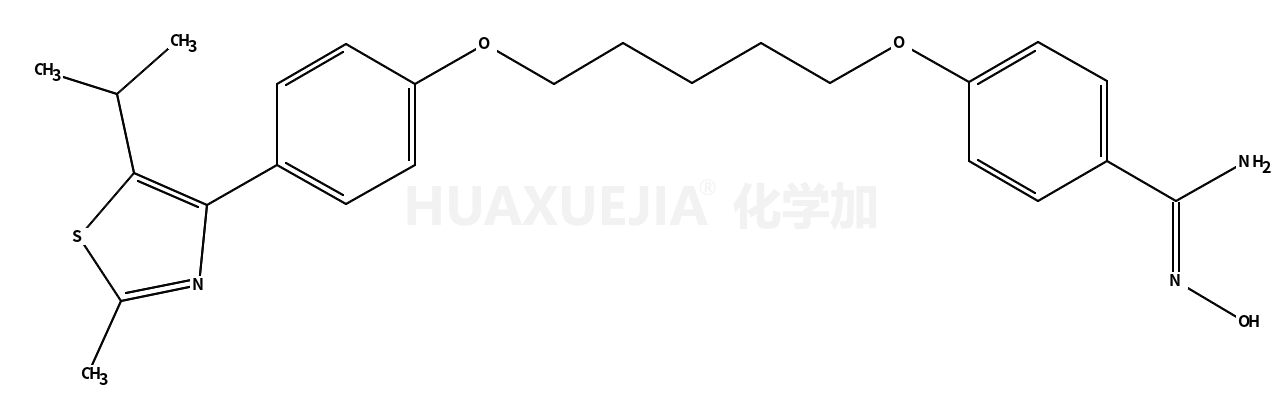 N'-hydroxy-4-[5-[4-(2-methyl-5-propan-2-yl-1,3-thiazol-4-yl)phenoxy]pentoxy]benzenecarboximidamide