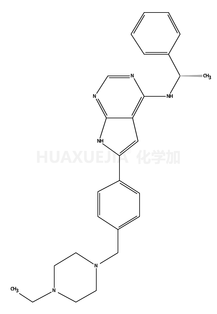 6-(4-((4-ethyl-1-piperazinyl)methyl)phenyl)-N-((1R)-1-phenylethyl)-1H-Pyrrolo(2,3-D)pyrimidin-4-amine