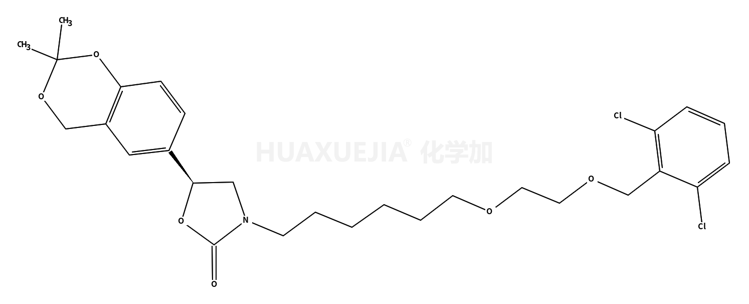 (5r)-3-[6-[2-[(2,6-二氯苯基)甲氧基]乙氧基]己基]-5-(2,2-二甲基-4H-1, 3-苯并二噁英-6-基)-2-噁唑烷酮