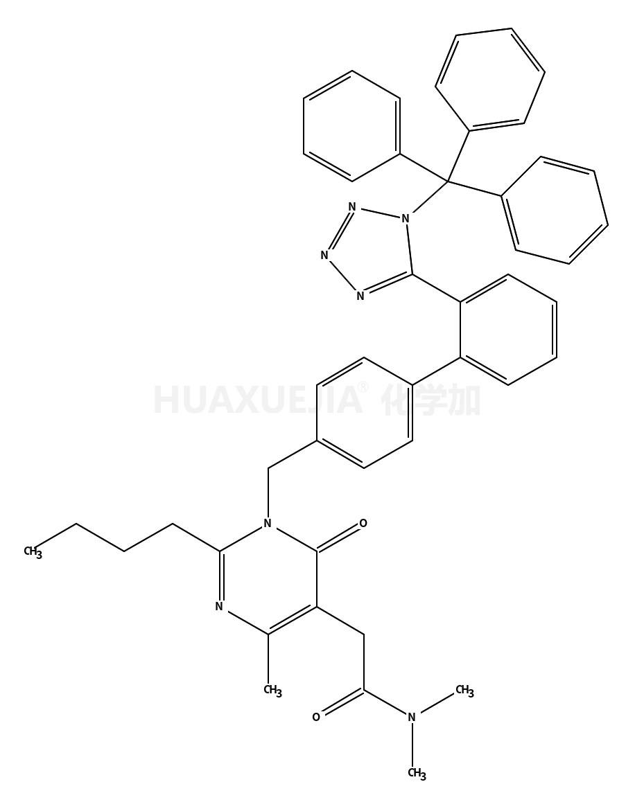 2-丁基-1,6-二氢-N,N,4-三甲基-6-氧代-1-[[2'-[1-(三苯甲基)-1H-四氮唑-5-基][1,1'-联苯]-4-基]甲基]-5-嘧啶乙酰胺