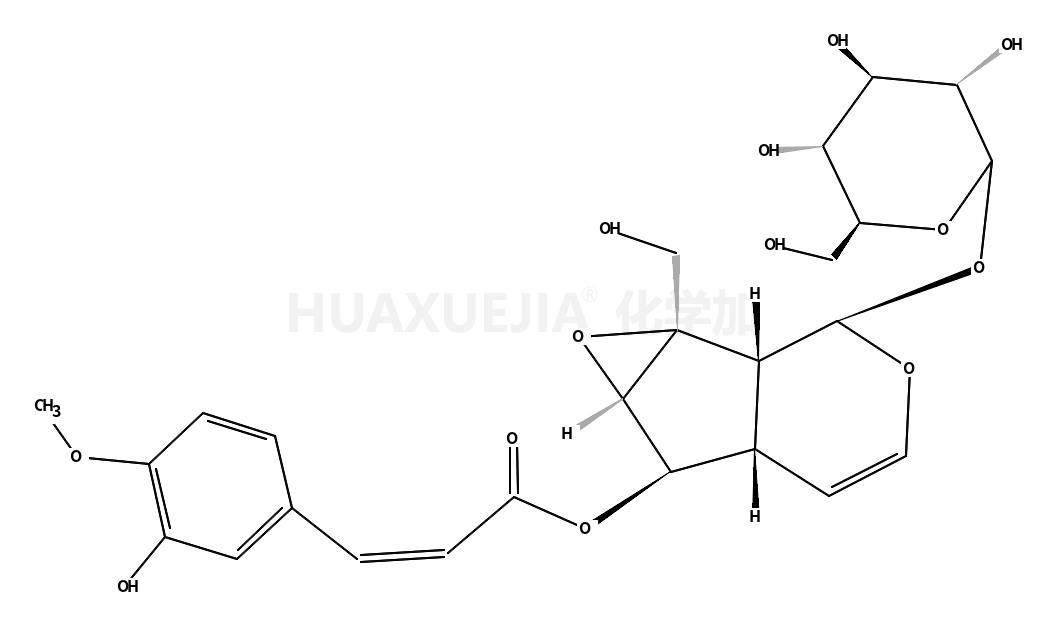 (1aS,1bS,2S,5aR,6S,6aS)-2-(β-D-Glucopyranosyloxy)-1a-(hydroxymeth yl)-1a,1b,2,5a,6,6a-hexahydrooxireno[4,5]cyclopenta[1,2-c]pyran-6 -yl (2E)-3-(3-hydroxy-4-methoxyphenyl)acrylate