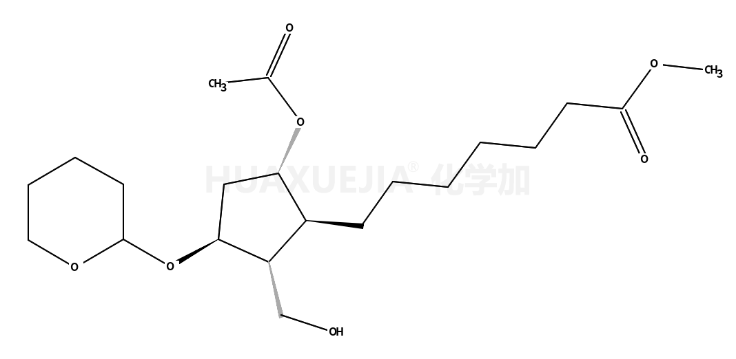 环戊烷庚酸,5-(乙酰氧基)-2-(羟基甲基)-3-[(四氢-2H-吡喃-2-基)氧基]-,甲酯, (1R,2S,3R,5S)-