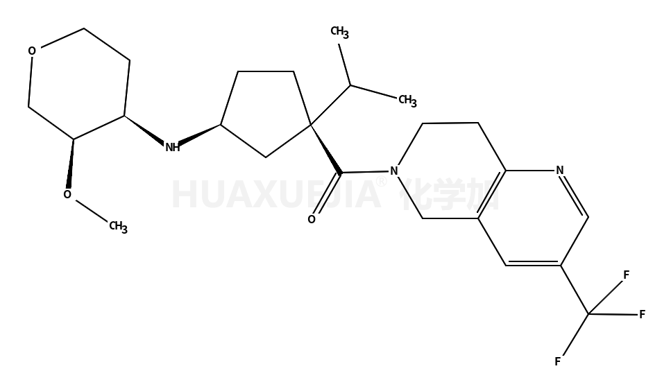 1,5-脱水-2,3-双脱氧-3-[[(1R,3S)-3-[[7,8-二氢-3-(三氟甲基)-1,6-萘啶-6(5H)-基]羰基]-3-(1-甲基乙基)环戊基]氨基]-4-O-甲基-D-赤式-戊糖醇