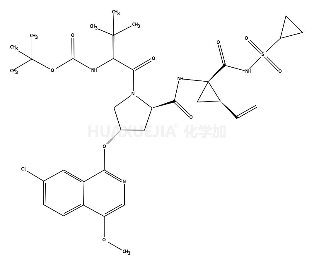 (1R,2S)-N-[(1,1-二甲基乙氧基)羰基]-3-甲基-L-缬氨酰-(4R)-4-[(7-氯-4-甲氧基-1-异喹啉基)氧基]-L-脯氨酰-1-氨基-N-(环丙基磺酰基)-2-乙烯基环丙基甲酰胺