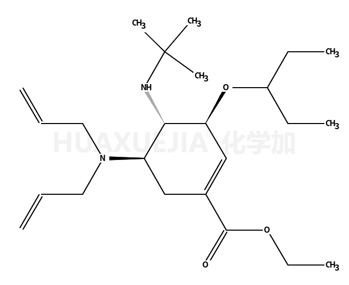 ethyl (3R,4R,5S)-5-N,N-diallylamino-4-(1,1-dimethylethyl)amino-3-(1-ethylpropoxy)-1-cyclohexene-1-carboxylate