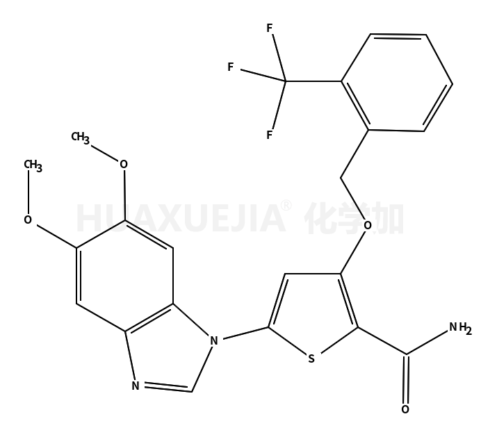 3-[2-(三氟甲基)苄氧基]-5-(5,6-二甲氧基-1H-苯并[d]咪唑-1-基)-2-噻吩甲酰胺
