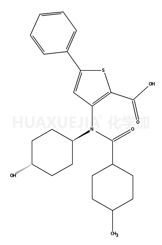 3-(N-((1r,4r)-4-羟基环己基)-4-甲基环己烷羧酰胺)-5-苯基噻吩-2-羧酸钠