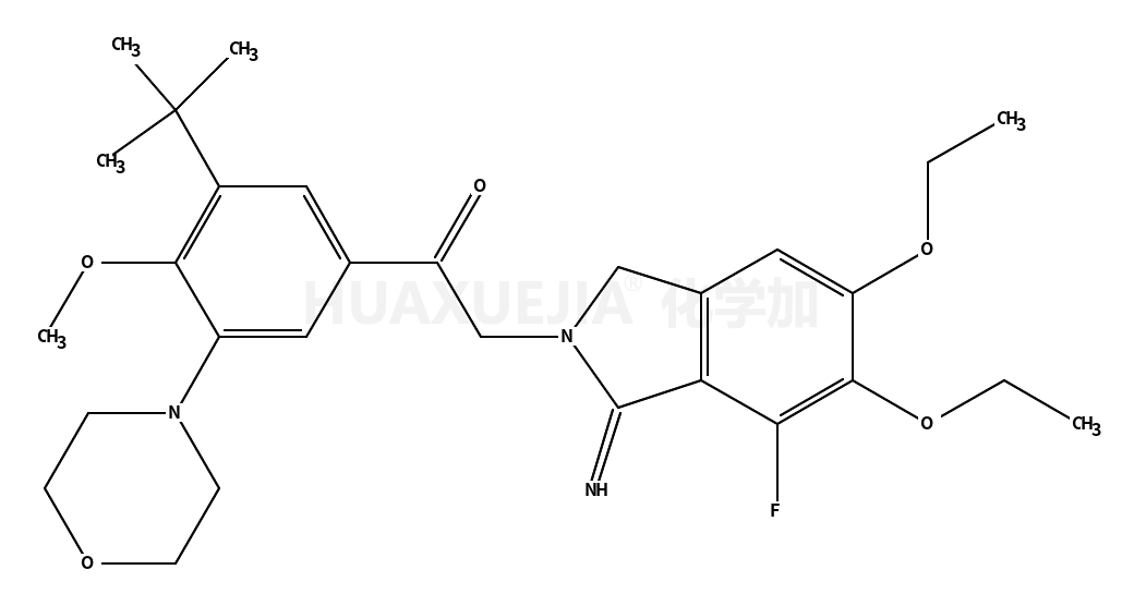 2-(5,6-二乙氧基-7-氟-1,3-二氢-1-亚氨基-2H-异吲哚-2-基)-1-[3-(1,1-二甲基乙基)-4-甲氧基-5-(4-吗啉)苯基]乙酮