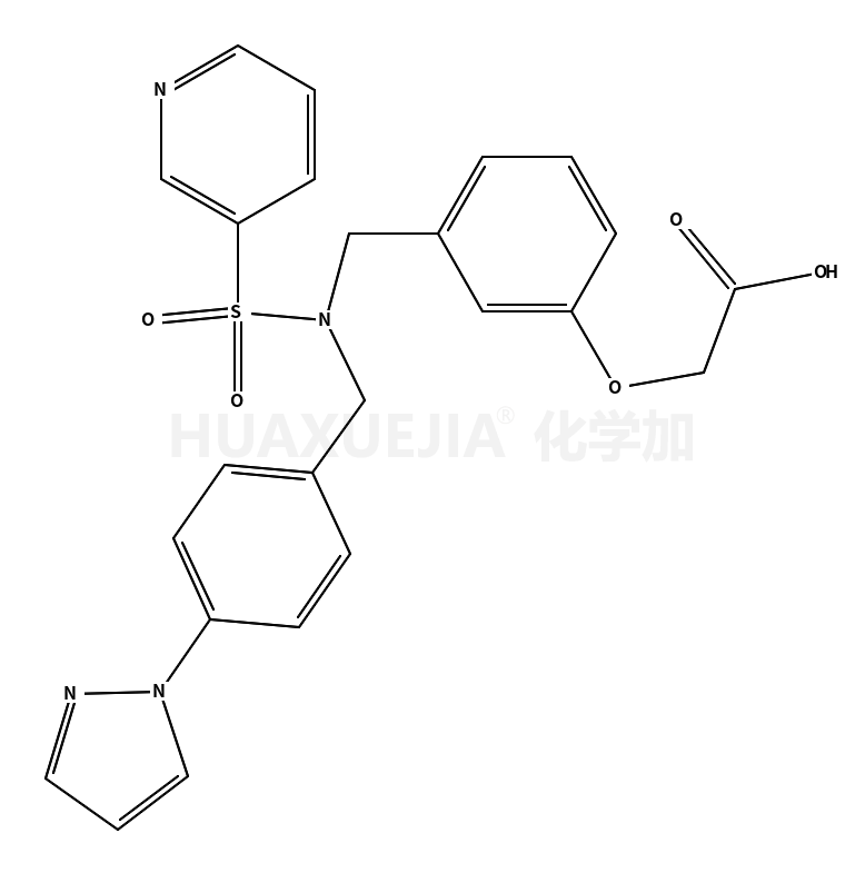 2-[3-[[(4-pyrazol-1-ylphenyl)methyl-pyridin-3-ylsulfonylamino]methyl]phenoxy]acetic acid