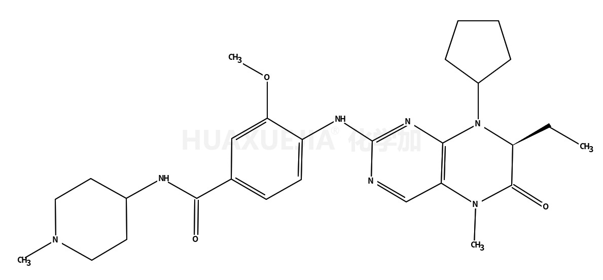 4-[[(7R)-8-环戊基-7-乙基-5,6,7,8-四氢-5-甲基-6-氧代-2-喋啶基]氨基]-3-甲氧基-N-(1-甲基-4-哌啶基)苯甲酰胺