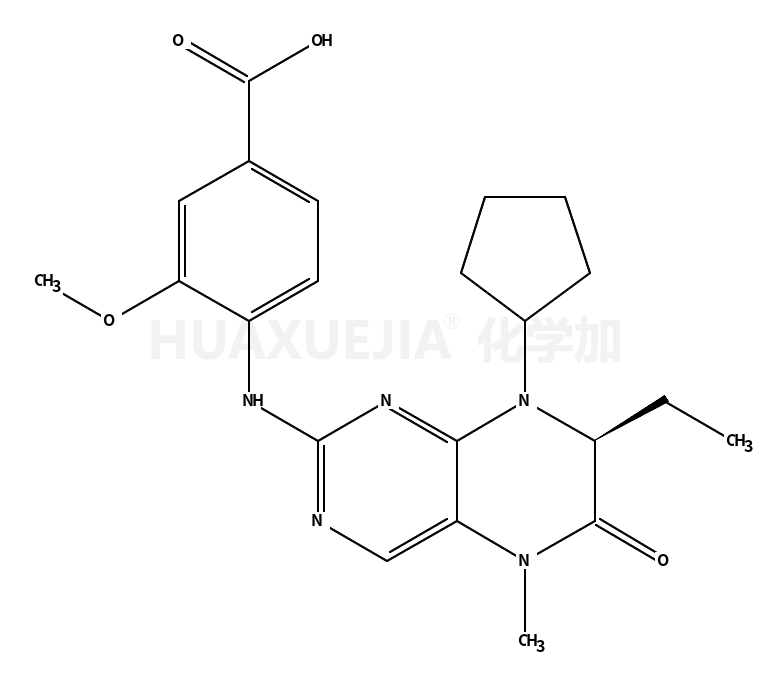 4-{[(7R)-8-Cyclopentyl-7-ethyl-5-methyl-6-oxo-5,6,7,8-tetrahydro- 2-pteridinyl]amino}-3-methoxybenzoic acid