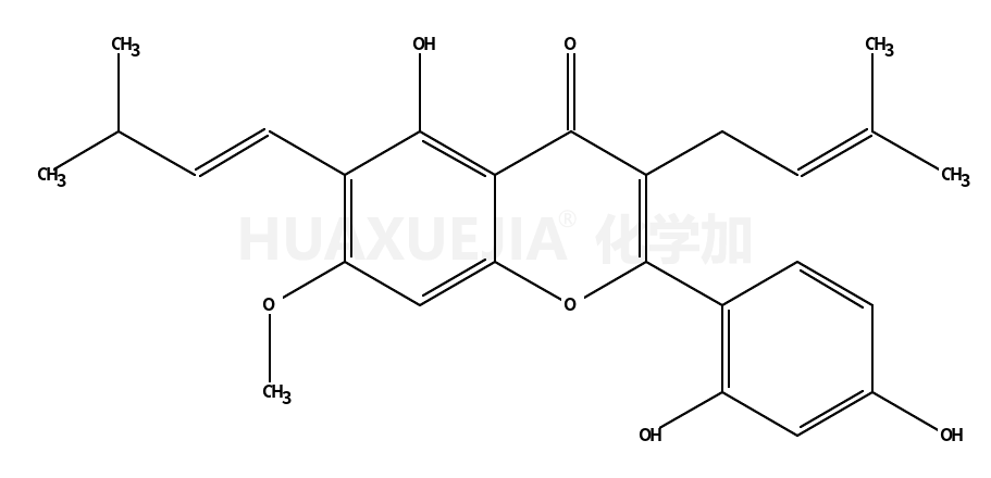 2’,4’,5-三羟基-7-甲氧基-6-(3-甲基-1-丁烯基)-3-(3-甲基-2-丁烯基)黄酮