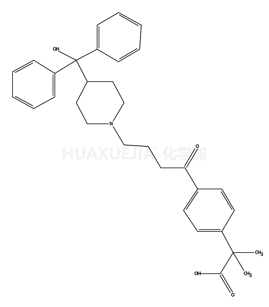 4-((4-(4-羟基二苯甲基)-1-哌啶基)-1-氧代丁基)-a,a-二甲基苯乙酸