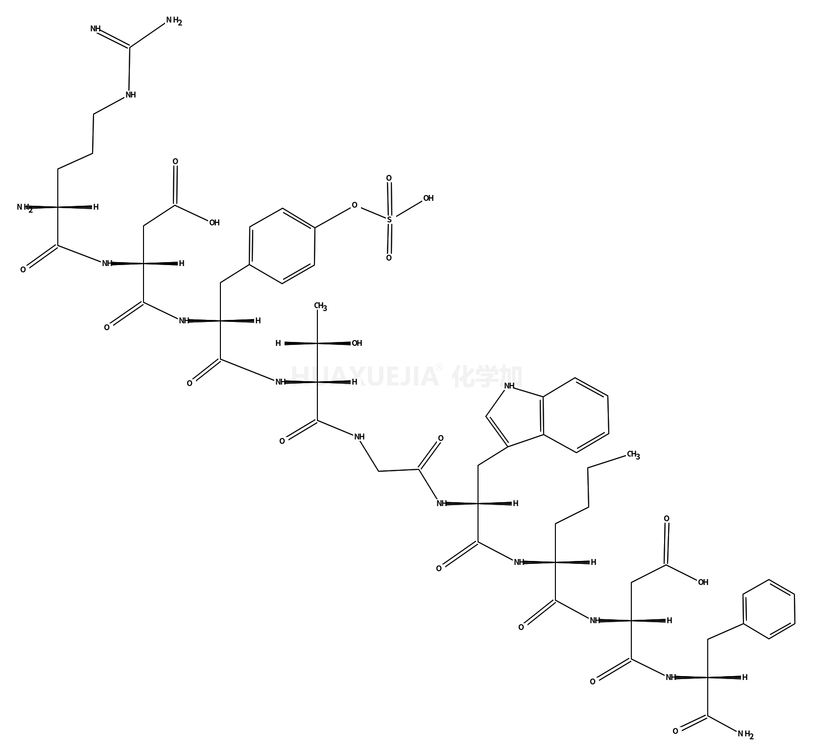 Arg-Asp-Tyr(SO3H)-Thr-Gly-Trp-Nle-Asp-Phe-NH2