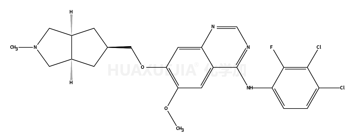 N-(3,4-二氯-2-氟苯基)-6-甲氧基-7-[[(3AALPHA,5BETA,6AALPHA)-八氢-2-甲基环戊并[C]吡咯-5-基]甲氧基]-4-喹唑啉胺