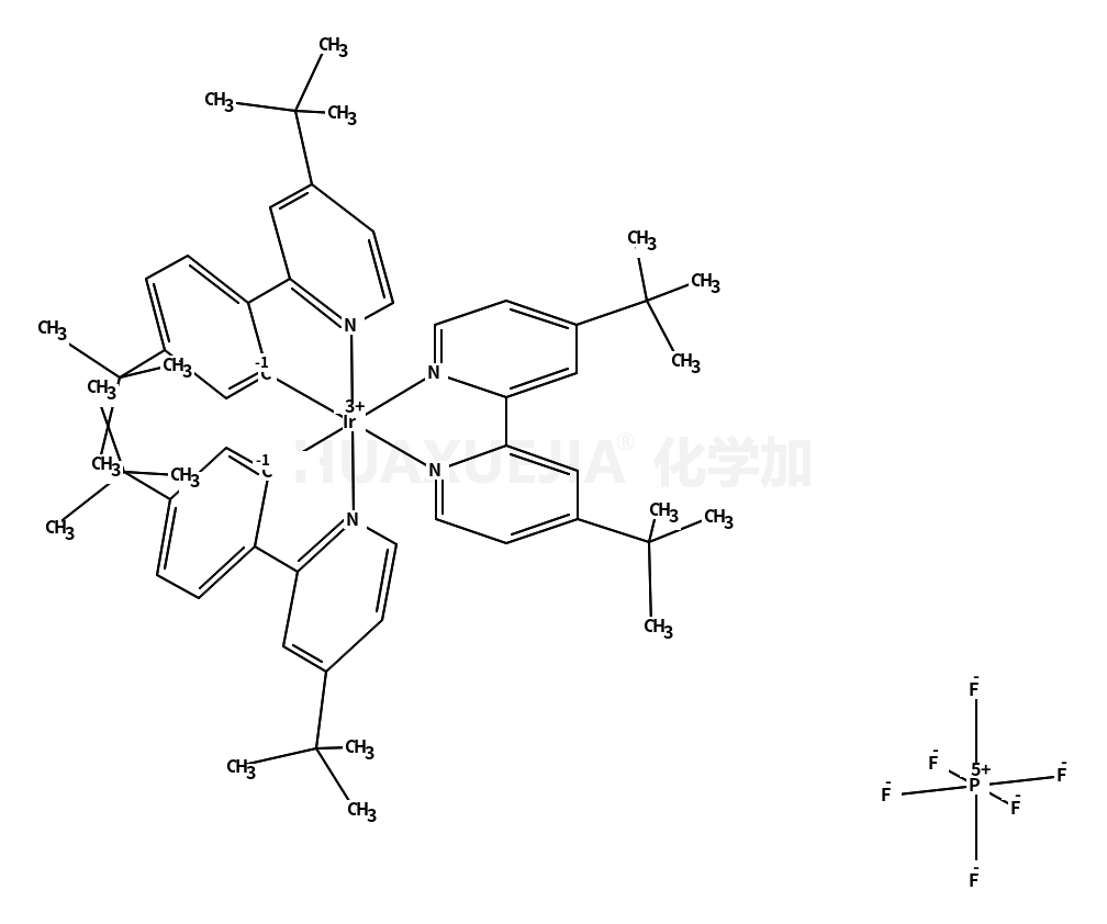 (4,4’-二叔丁基-2,2’-二吡啶基)-双-(4,5’-二叔丁基-2-苯基吡啶(-1H))-铱()III)六氟磷酸盐