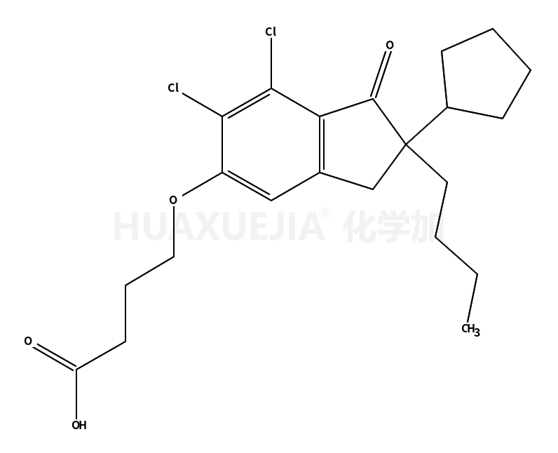 4-[(2-butyl-6,7-dichloro-2-cyclopentyl-1-oxo-3H-inden-5-yl)oxy]butanoic acid