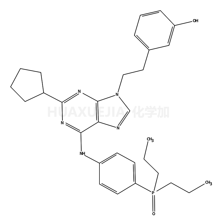 3-[2-[2-环戊基-6-[[4-(二丙基亚膦酰)苯基]氨基]-9H-嘌呤-9-基]乙基]苯酚