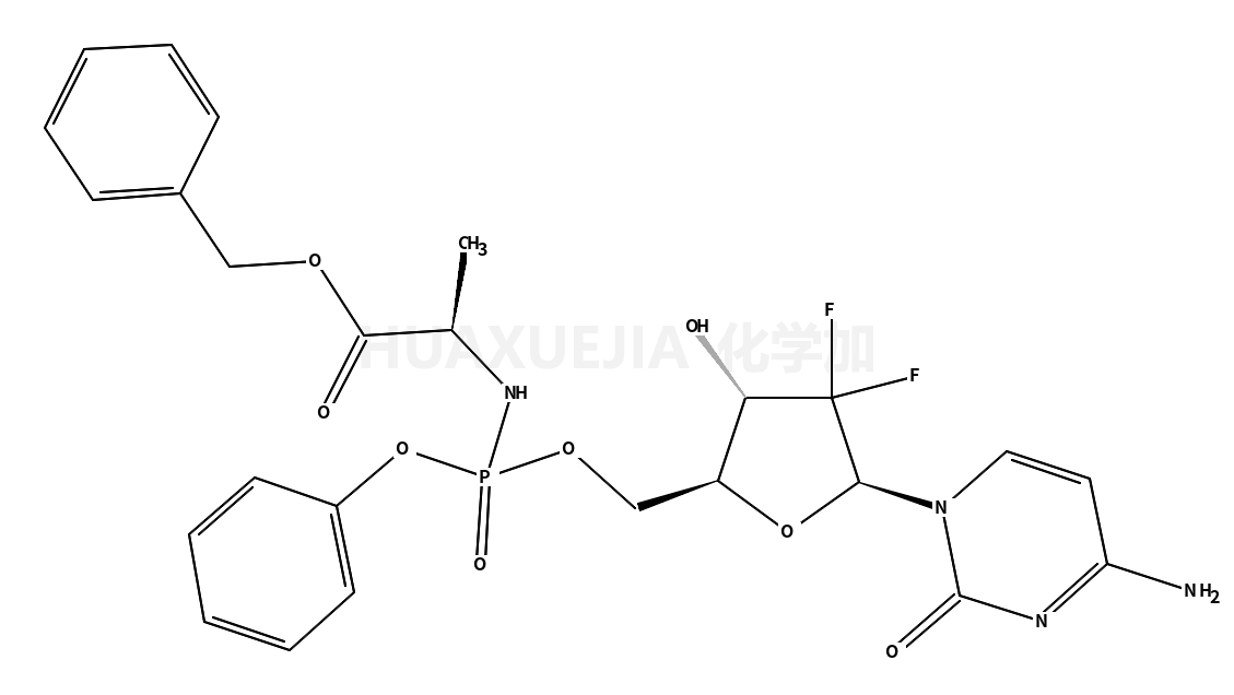 N-(2'-Deoxy-2',2'-difluoro-P-phenyl-5'-cytidylyl)-L-alanine phenylmethyl ester