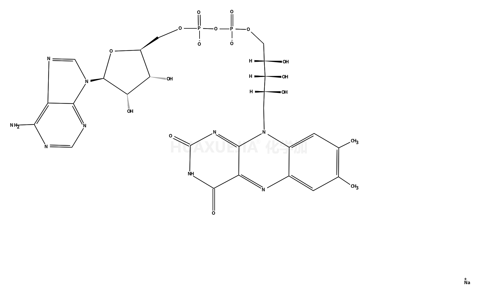 Riboflavin 5'-(trihydrogen diphosphate), P'→5'-ester with adenosine, sodium salt (1:2)