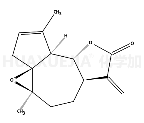 3H-​Oxireno[8,​8a]​azuleno[4,​5-​b]​furan-​8(4aH)​-​one, 5,​6,​6a,​7,​9a,​9b-​hexahydro-​1,​4a-​dimethyl-​7-​methylene-​, (3aR,​4aS,​6aS,​9aS,​9bR)​-