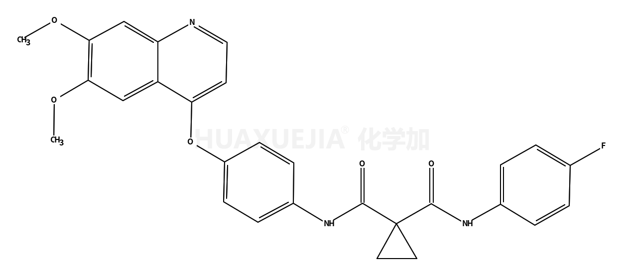 N-(4-(6,7-二甲氧基喹啉-4-基氧基)苯基)-N-(4-氟苯基)環(huán)丙烷-1,1-二羧酰胺