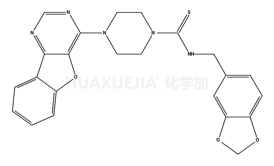 N-(1,3-苯并二氧戊环-5-基甲基)-4-苯并呋喃并[3,2-d]嘧啶-4-基-1-哌嗪硫代甲酰胺