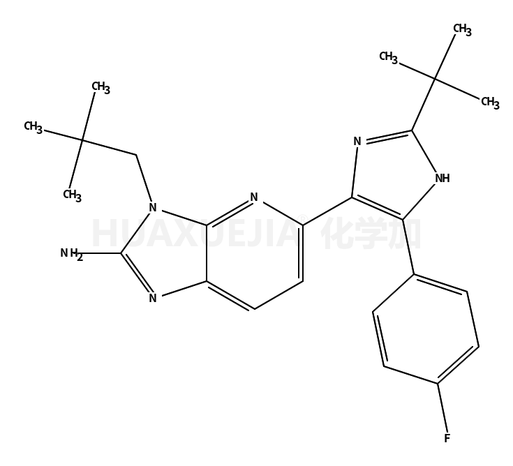 5-[2-(1,1-二甲基乙基)-4-(4-氟苯基)-1H-咪唑-5-基]-3-(2,2-二甲基丙基)-3H-咪唑并[4,5-b]吡啶-2-胺