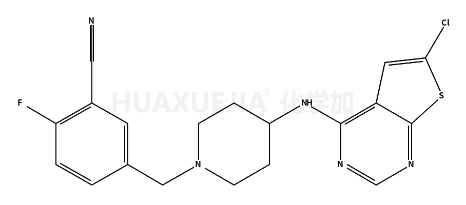 5-[[4-[(6-chlorothieno[2,3-d]pyrimidin-4-yl)amino]piperidin-1-yl]methyl]-2-fluorobenzonitrile
