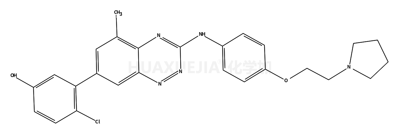 4-氯-3-[5-甲基-3-[[4-[2-(1-吡咯烷基)乙氧基]苯基]氨基]-1,2,4-苯并三嗪-7-基]苯酚