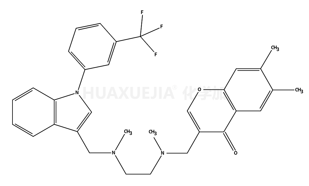 6,7-dimethyl-3-[[methyl-[2-[methyl-[[1-[3-(trifluoromethyl)phenyl]indol-3-yl]methyl]amino]ethyl]amino]methyl]chromen-4-one