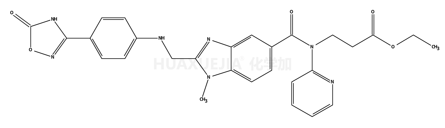 .beta.-丙氨酸, N-[[2-[[[4-(2,5-二氢-5-氧代-1,2,4-噁二唑-3-基)苯基]氨基]甲基]-1-甲基-1H-苯并咪唑-5-基]羰基]-N-2-吡啶-,乙酯